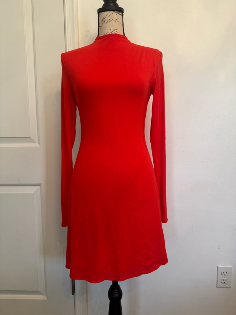 Naked Wardrobe Long-Sleeve Red Dress